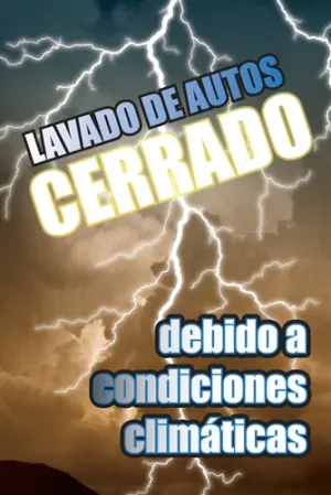 Aluminum Two Sided Panel for Flexible Curb Sign "Lavado De Autos Cerrado Condiciones ClimÃ¡ticas"