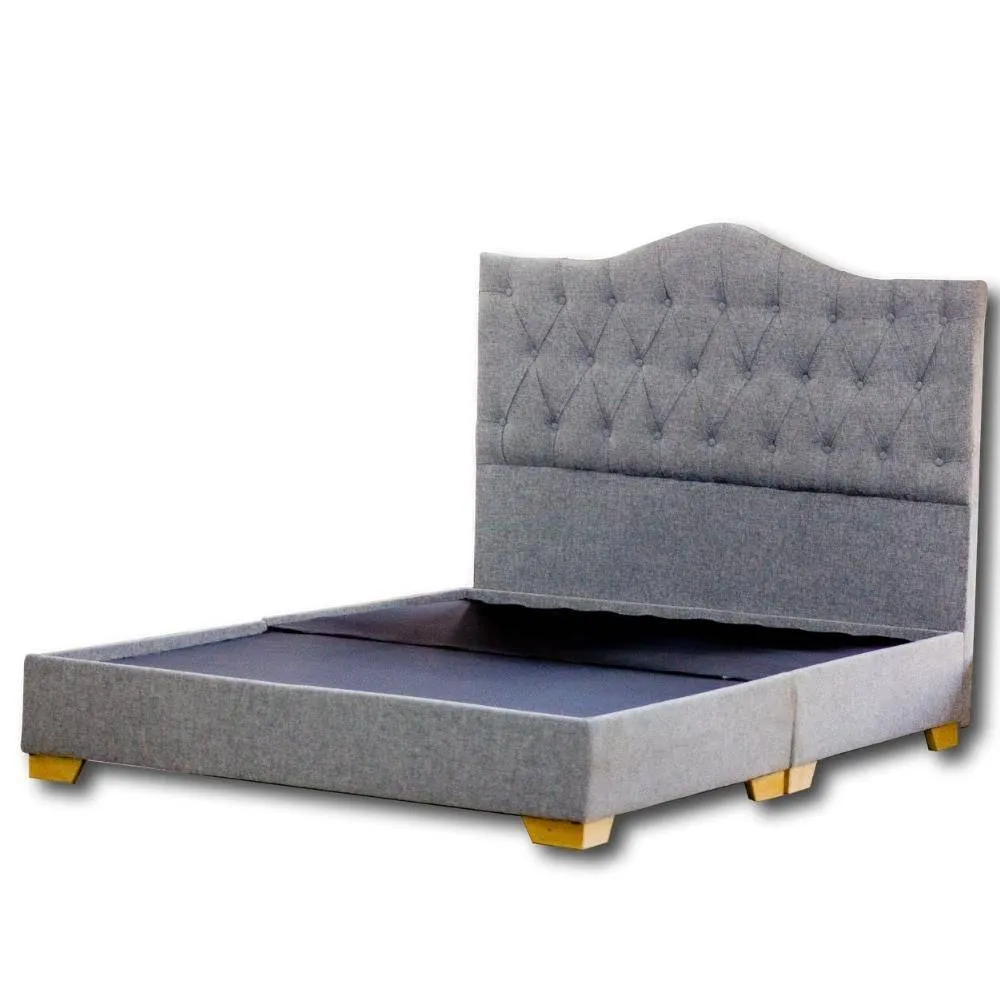 Base Cama  X 140   Espaldar Escandinavo X 140 En Tela Tela Gris