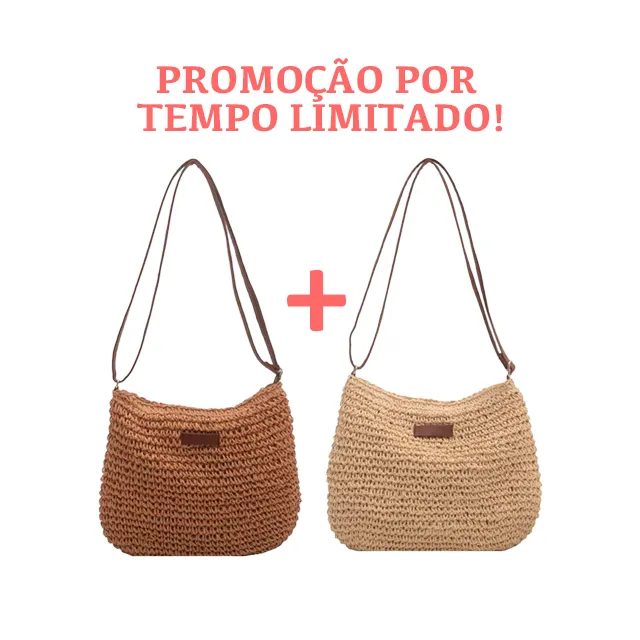 [Compre 1 e Leve 2) Bolsa de Palha Trançada Artesanal Tropical