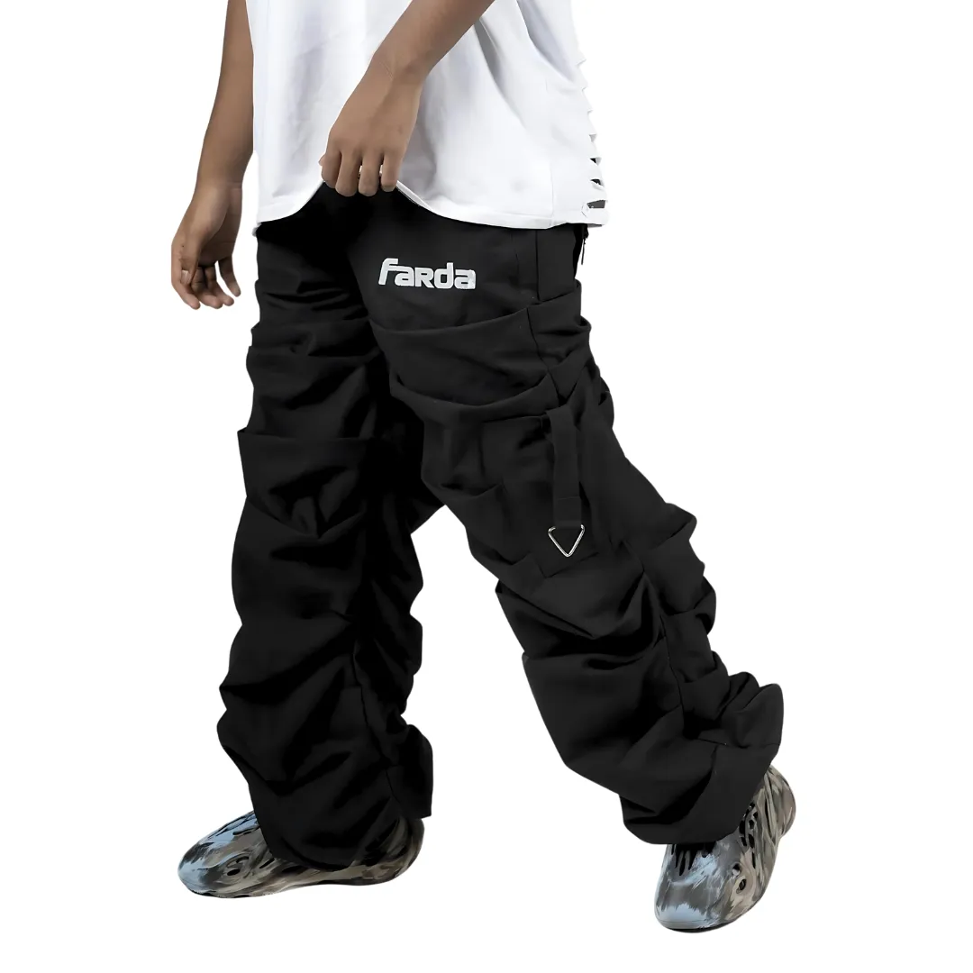 Farda Black Braggy Cargo Pants