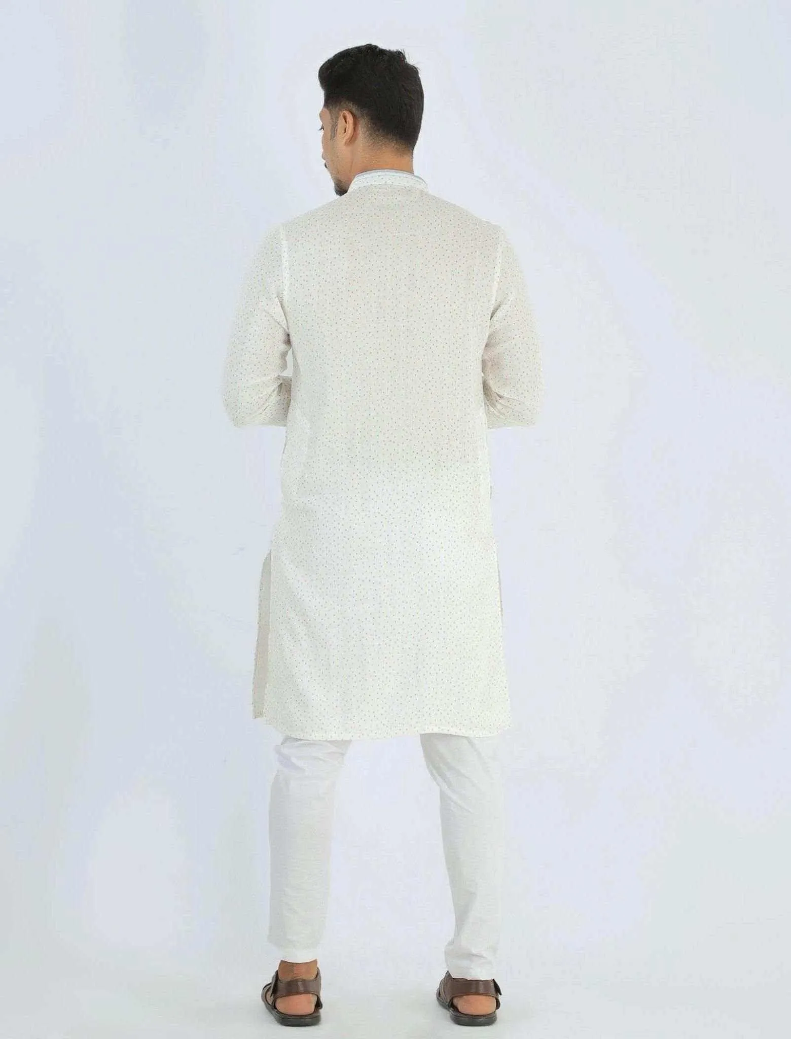 Highlighted Contrast Slim Fit Panjabi