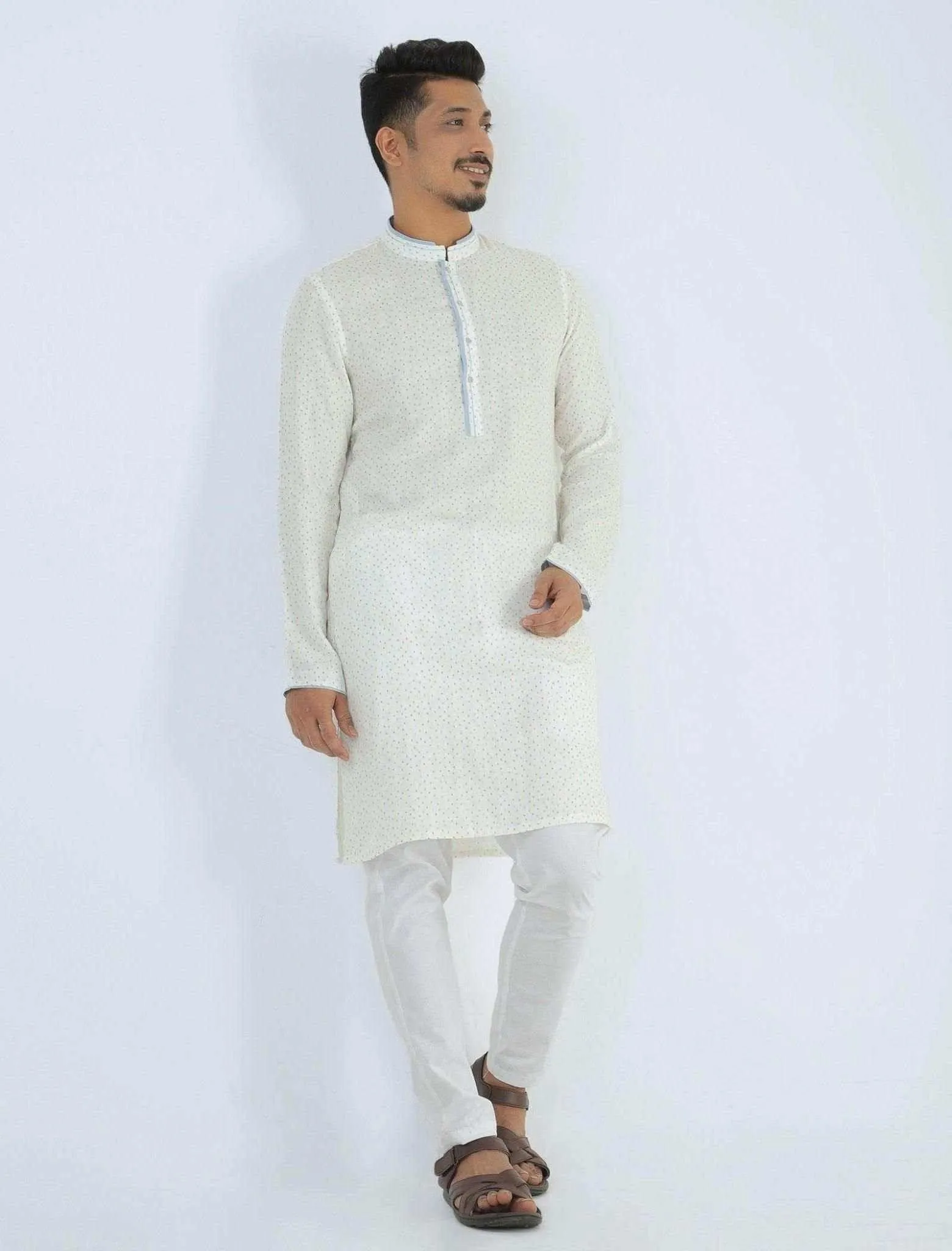 Highlighted Contrast Slim Fit Panjabi