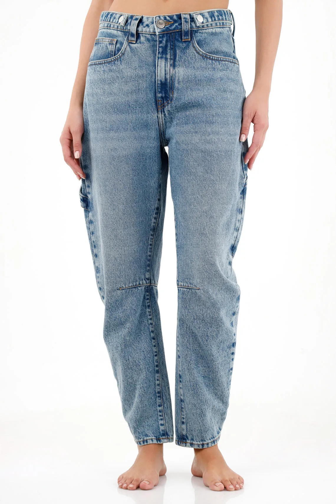 Jean azul tipo Slouchy para mujer