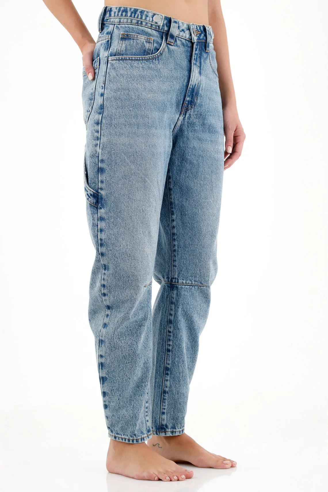 Jean azul tipo Slouchy para mujer