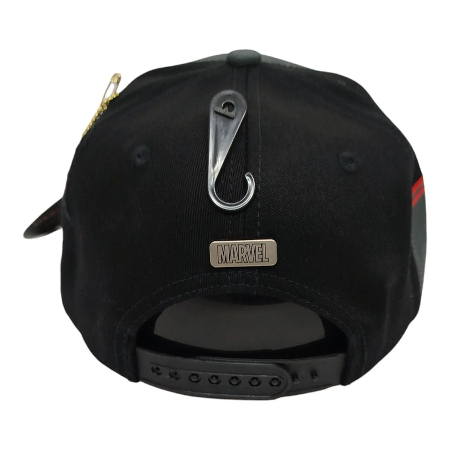 Kndit Caps Gorra Gris Con Negro Placa Negra Logo Deadpool