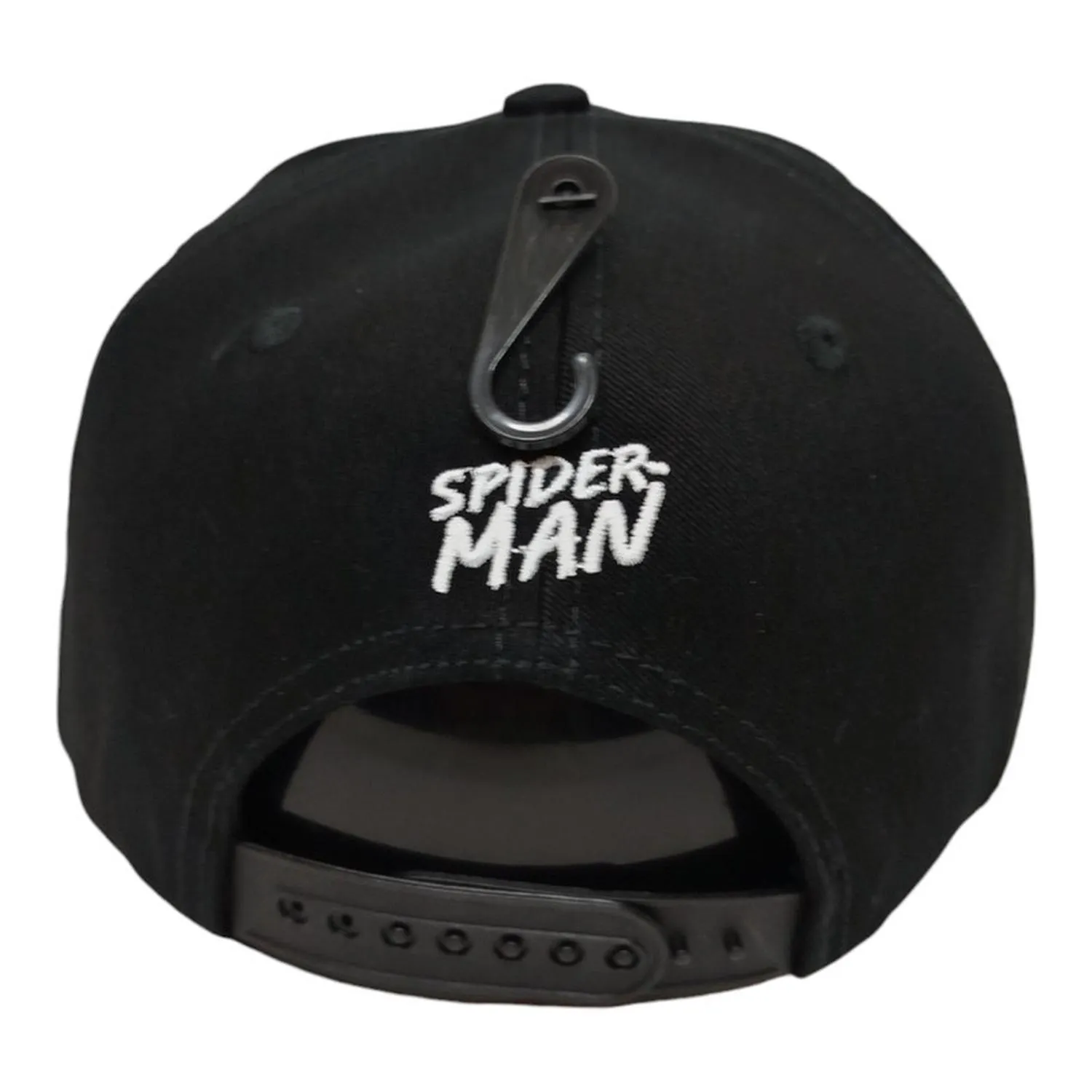 Kndit Caps Gorra Negra Camuflaje Azul Placa Bronce Logo Araña Rayas Spider-Man