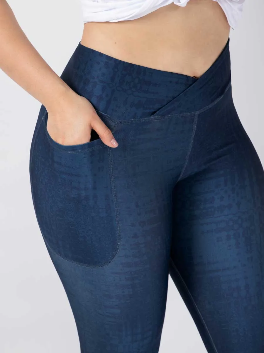 Leggins Deportivo Estampado Azul