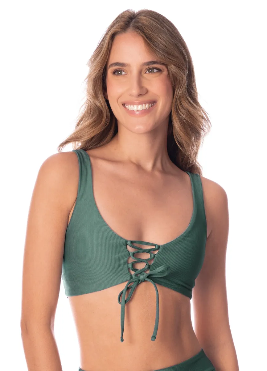 Maaji Eucalyptus Green Allure Long Line Triangle Bikini Top