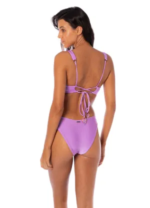 Maaji Metallic Lilac Splendour Regular Rise Thin Side Bikini Bottom