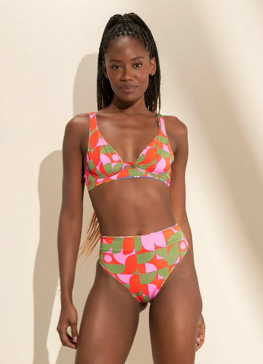 Maaji Pristine Flower Suzy Q High Rise/High Leg Bikini Bottom