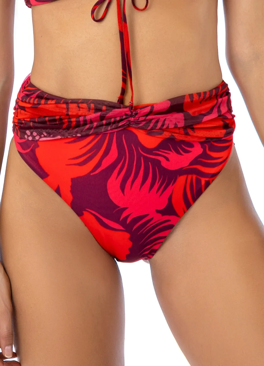 Maaji Scarlet Tulip Peppy High Rise/High Leg Bikini Bottom