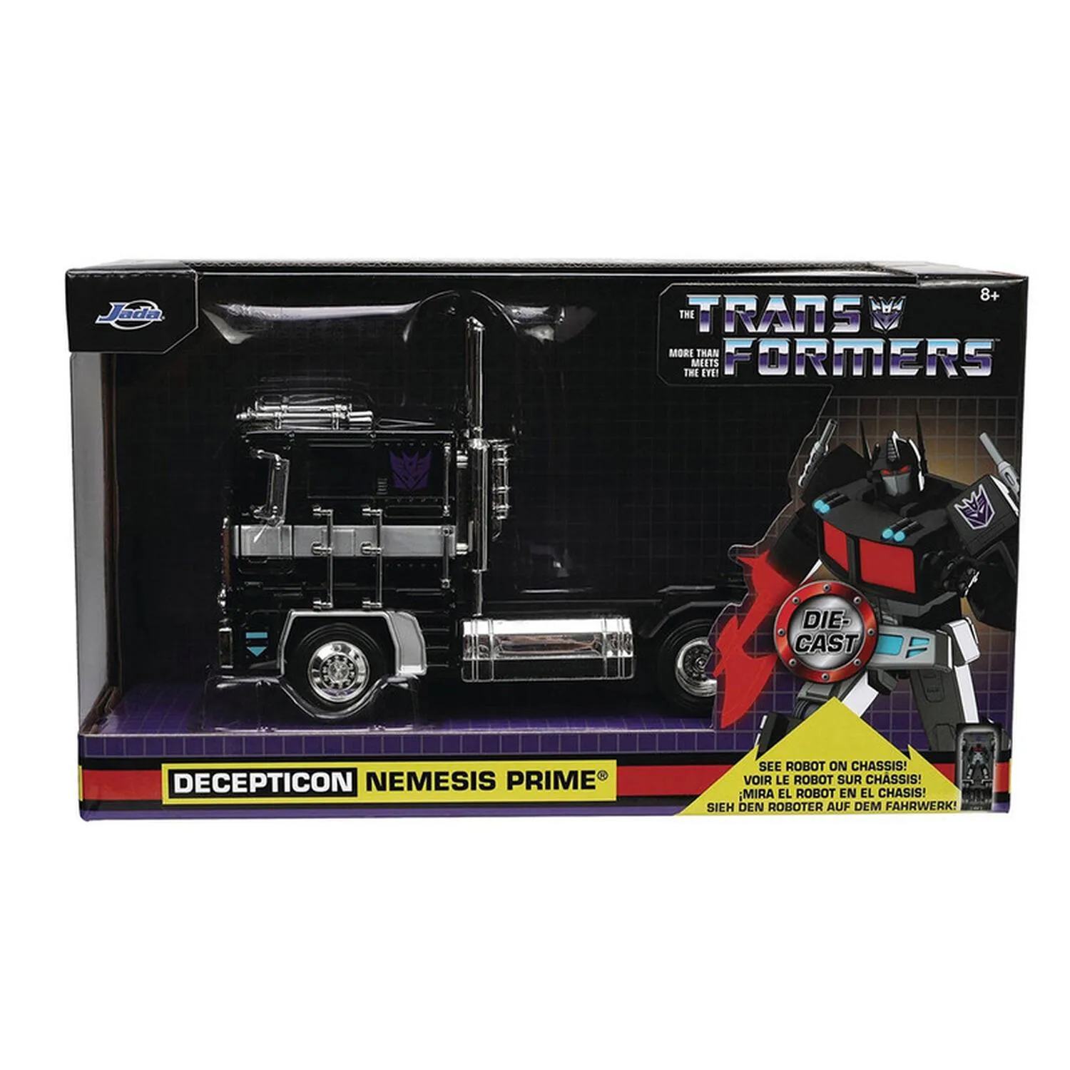 New Arrival Jada Toys Vehículo Decepticon Nemesis Prime Negro Escala 1:24 Transformers