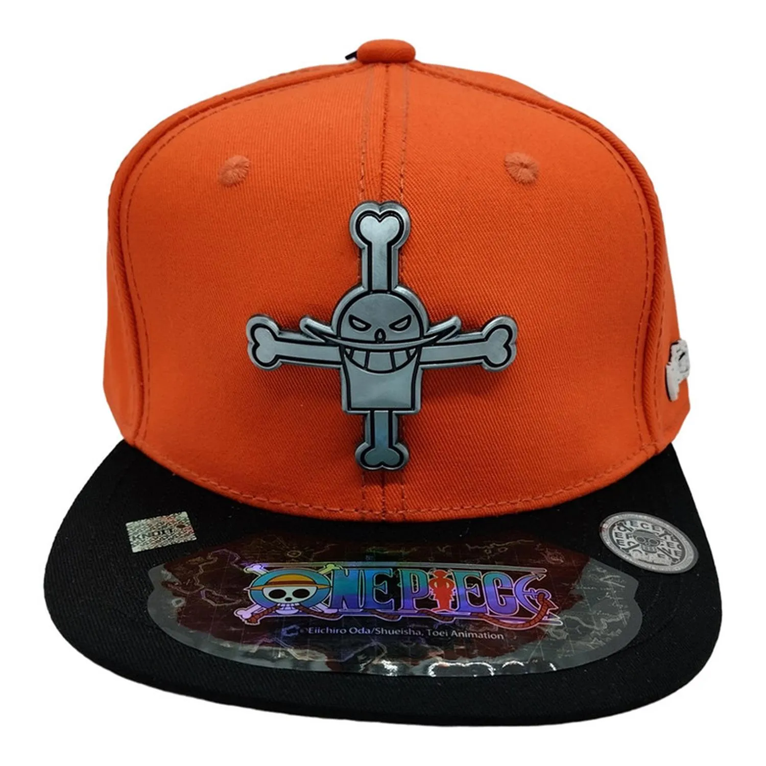 New Arrival Kndit Caps Gorra Naranja Con Negro Placa Barba Blanca One Piece