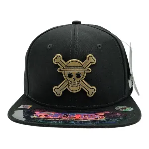 New Arrival Kndit Caps Gorra Negra Placa Bronce Logo Luffy Diamantes Negros One Piece