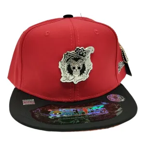 New Arrival Kndit Caps Gorra Roja Con Negro Placa Plateada Brook One Piece