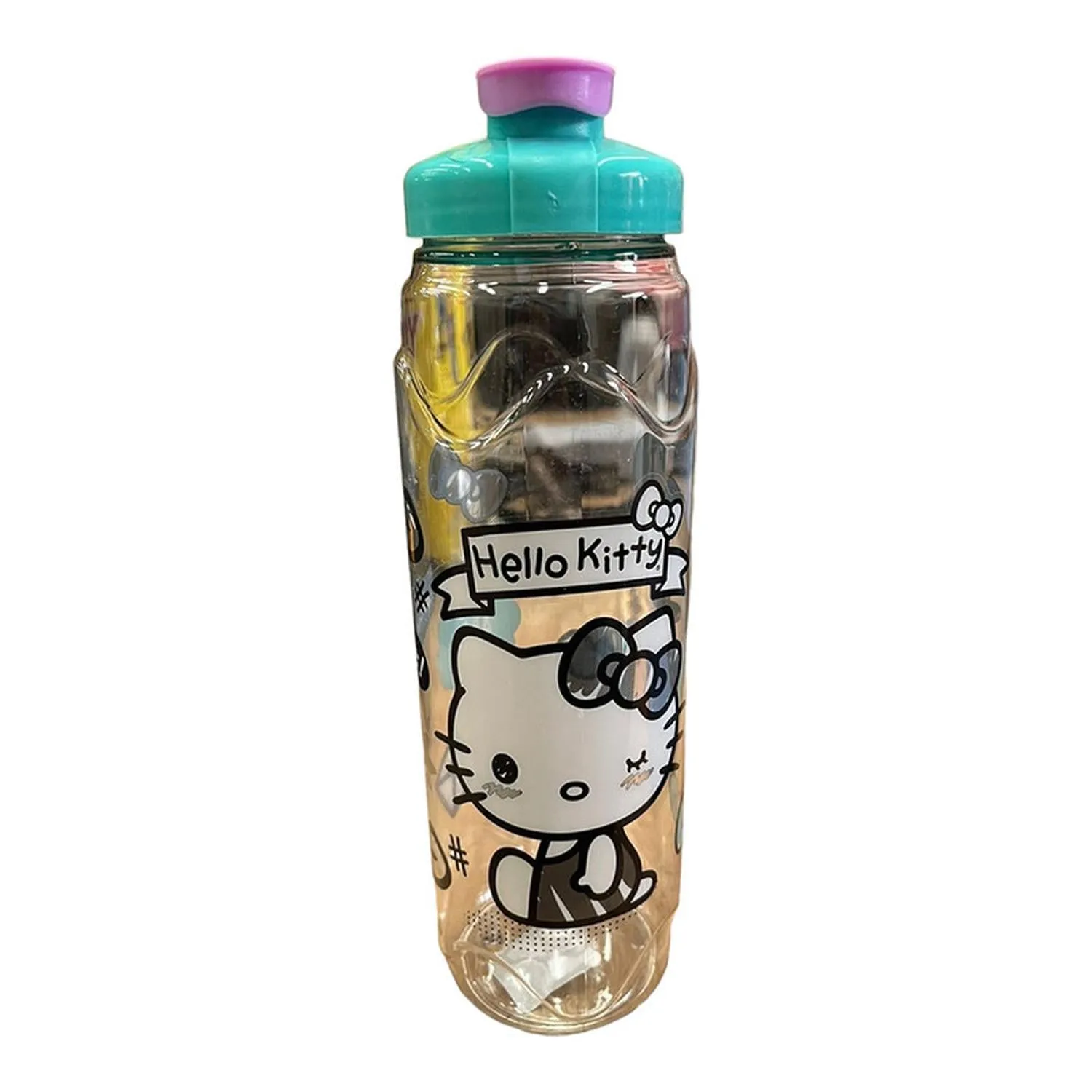 New Arrival Siglo 21 Botella Transparente Tapón Fucsia Blanco Y Negro Hello Kitty