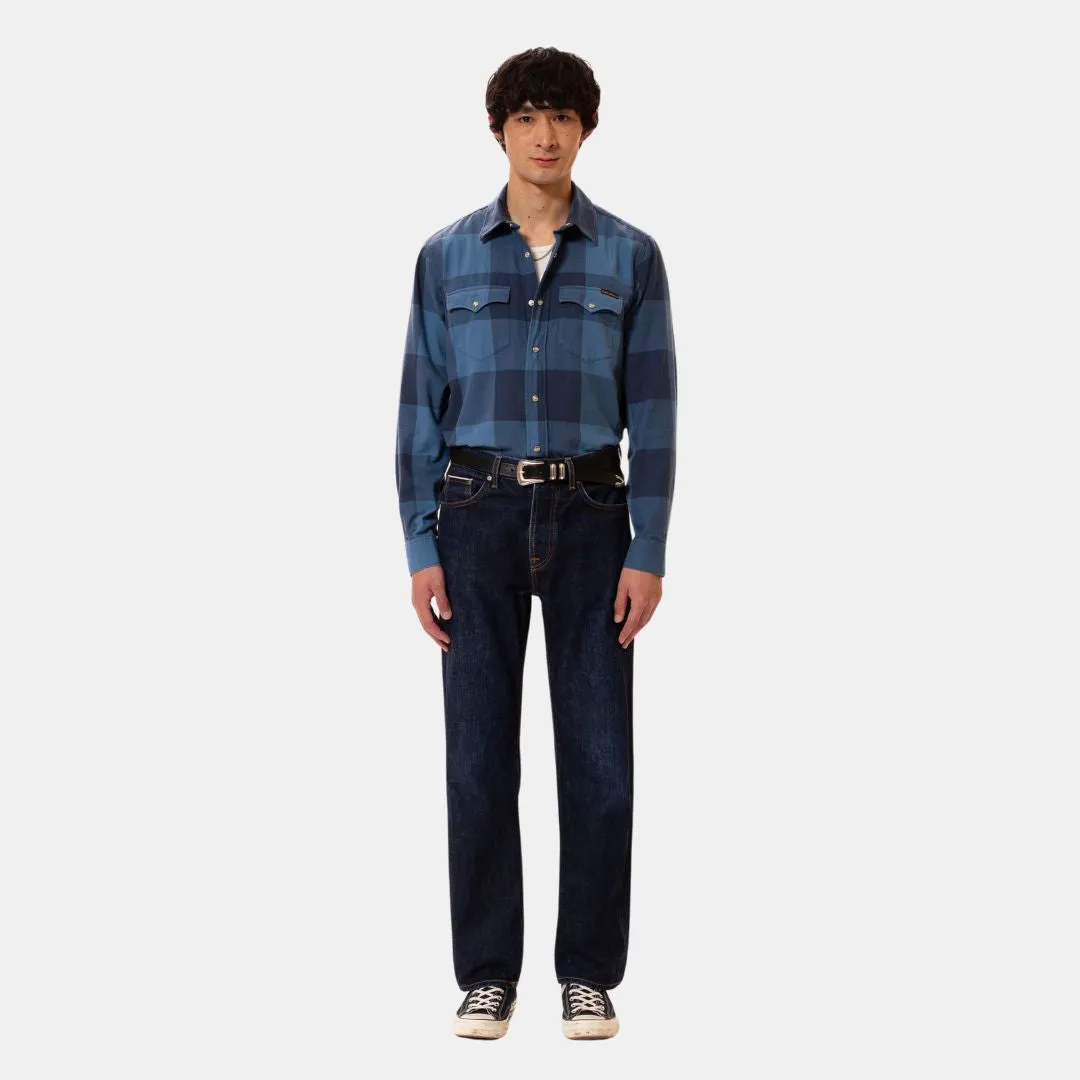 Nudie Jeans Co George Flannel Shirt Blue