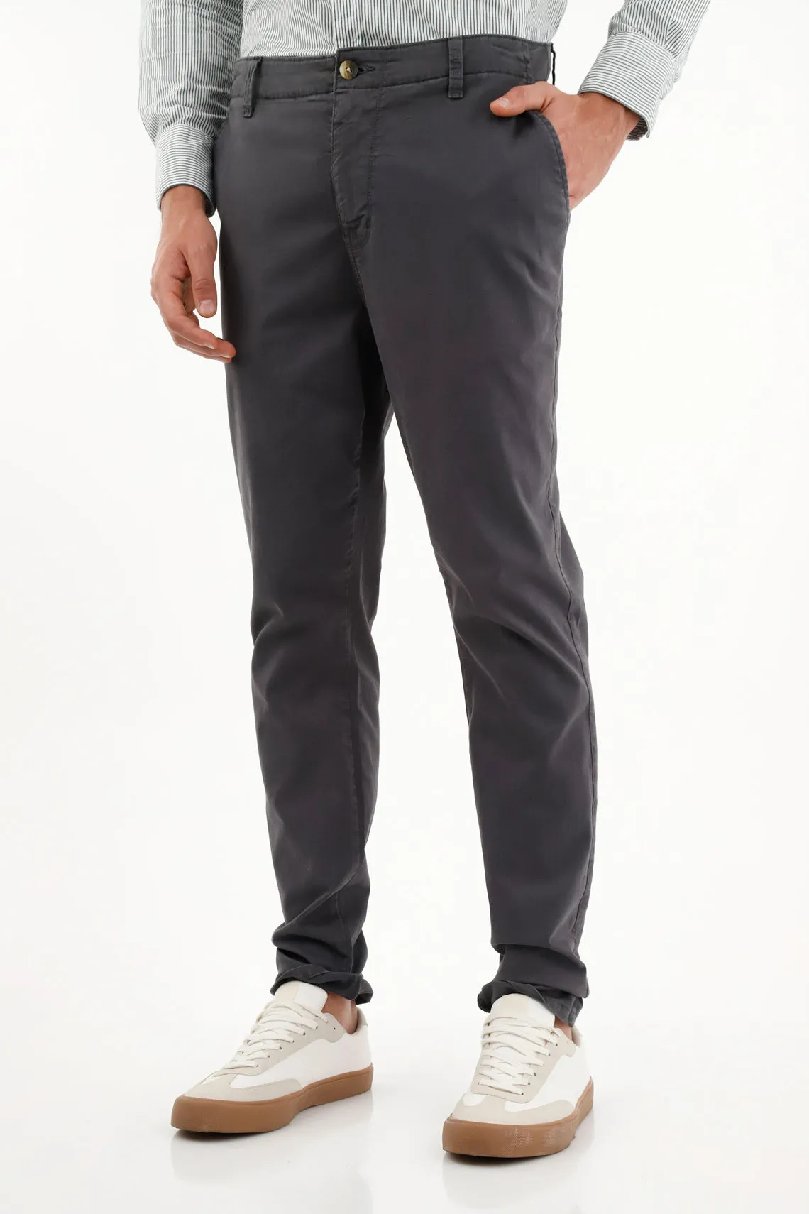 Pantalón azul tipo chino para hombre