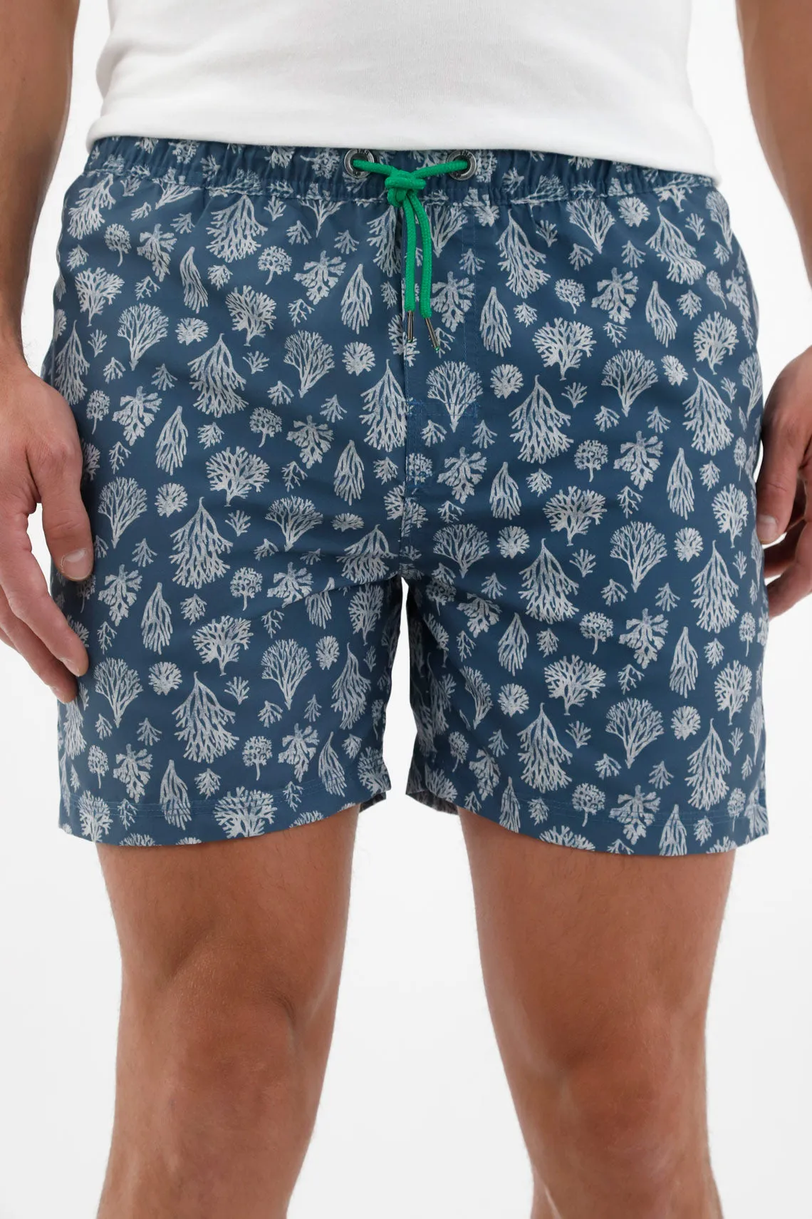 Pantaloneta de baño azul para hombre