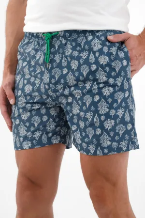 Pantaloneta de baño azul para hombre