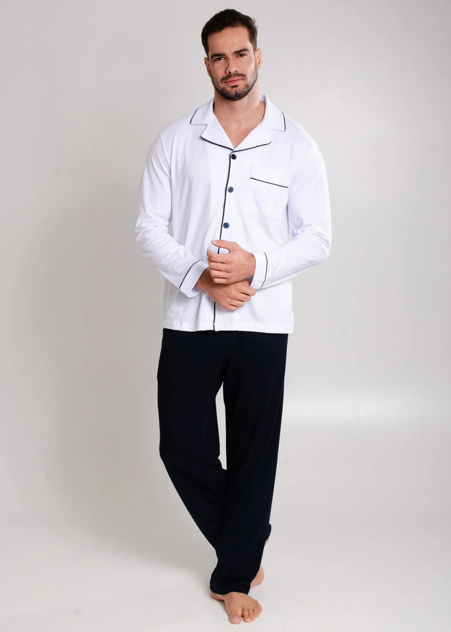 Pijama Longo Masculino Algodão Pima®️ Marinho