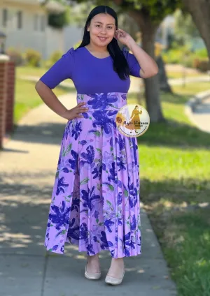 Purple Floral Maxi Dress