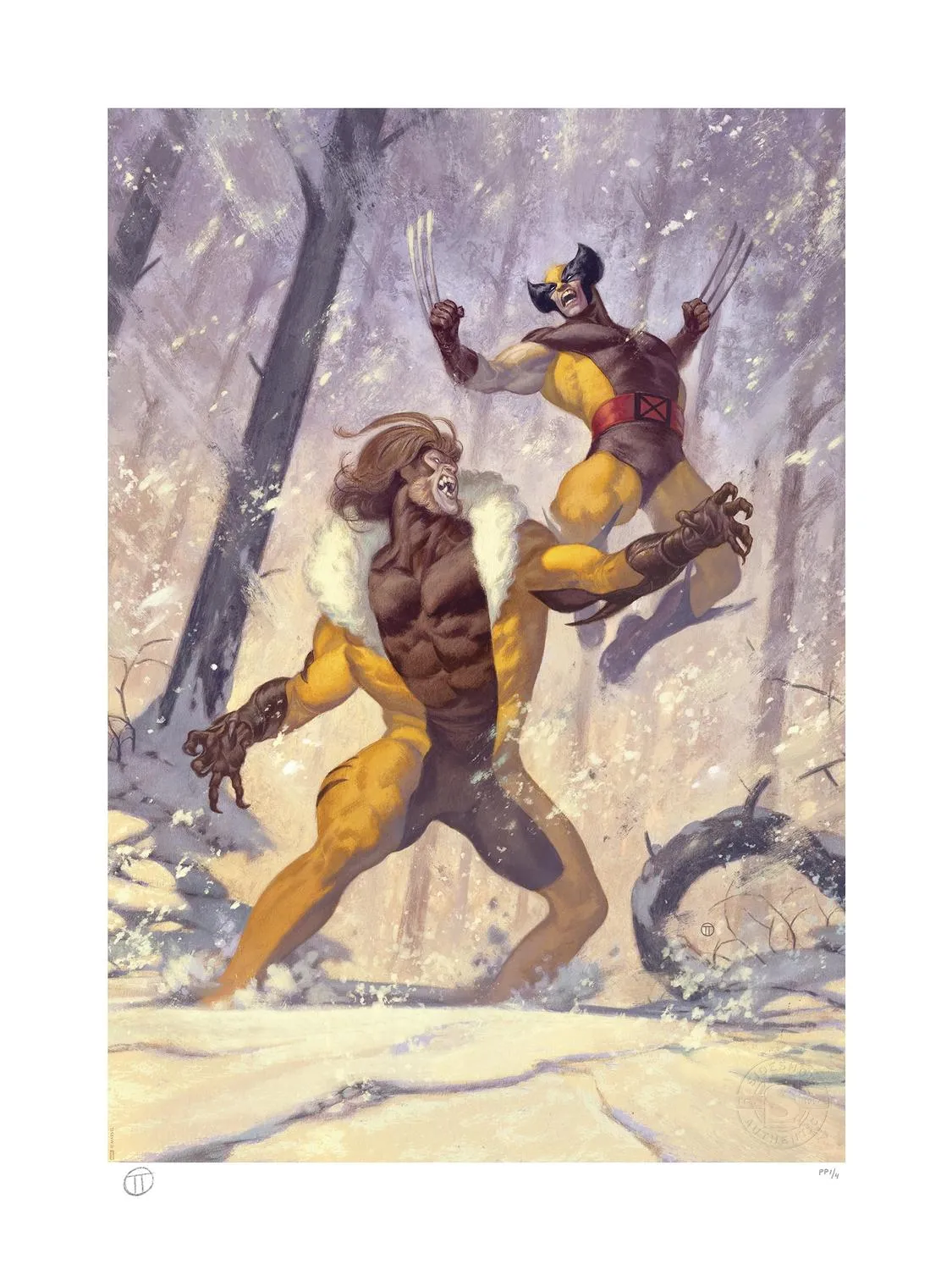 Sideshow Art Print Wolverine Vs Sabretooth Julian Totino Tedesco