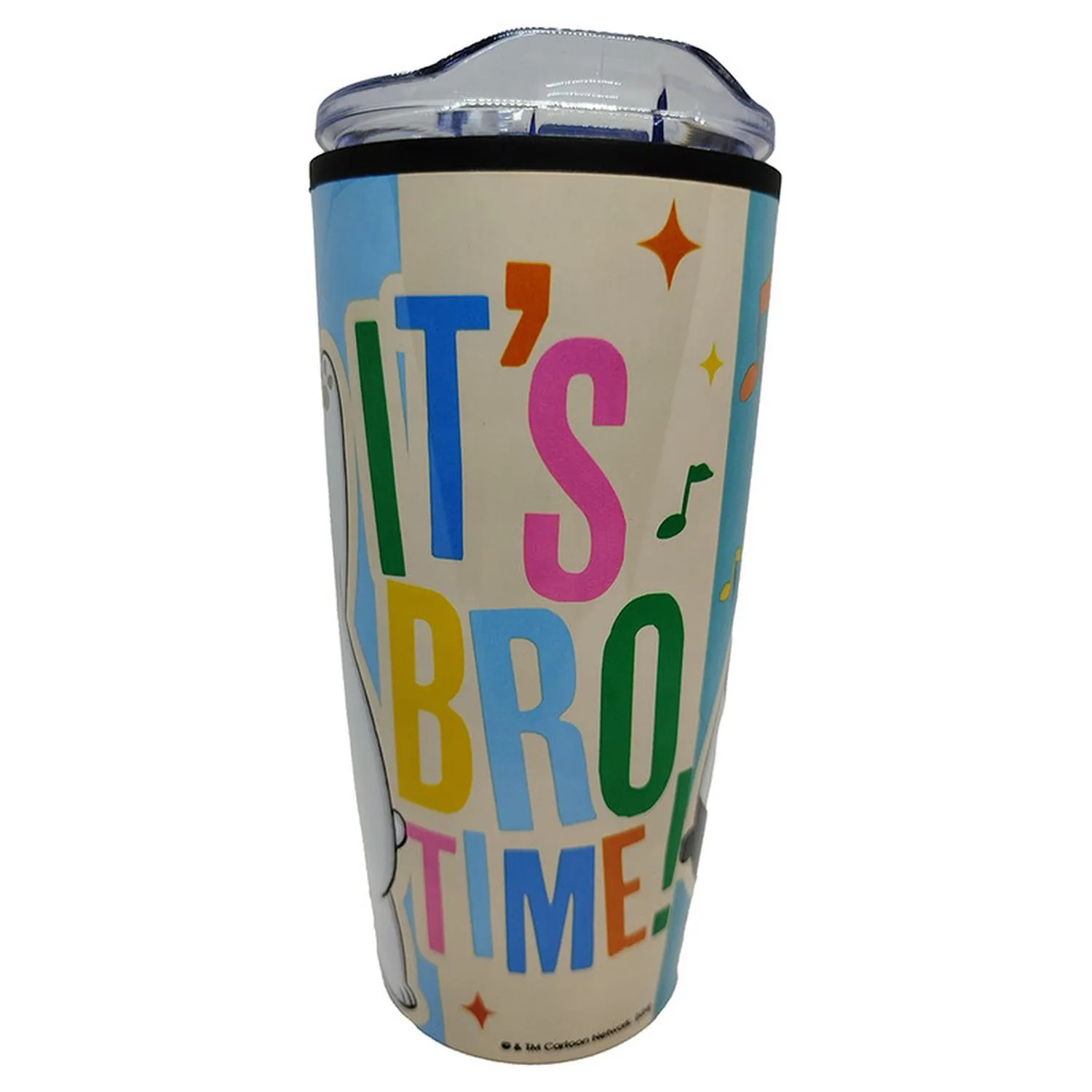 Siglo 21 Termo Azul Claro Tapa Transparente It'S Bro Time We Bare Bears