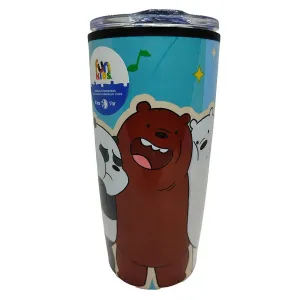 Siglo 21 Termo Azul Claro Tapa Transparente It'S Bro Time We Bare Bears