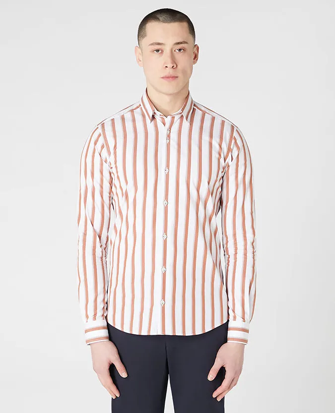 Slim Fit Striped Cotton Shirt