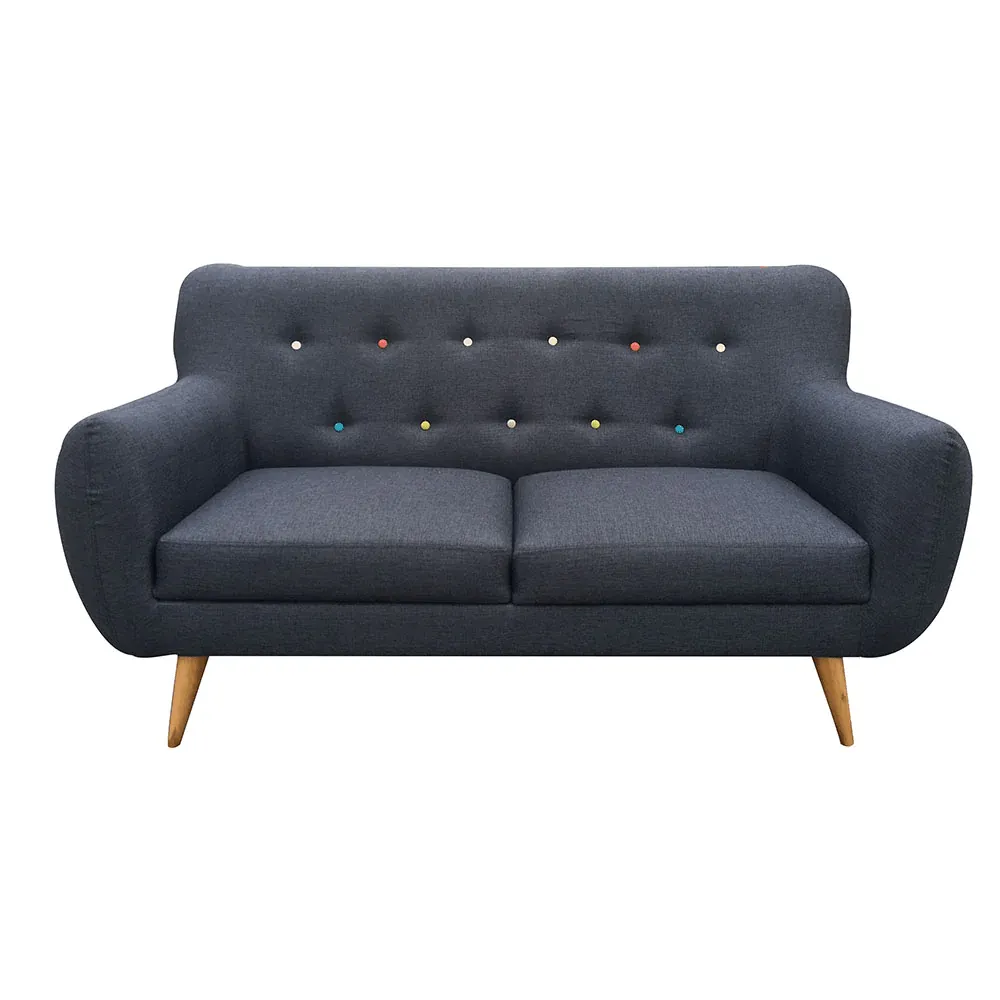 Sofa Escandinavo Tela Gris Oscuro