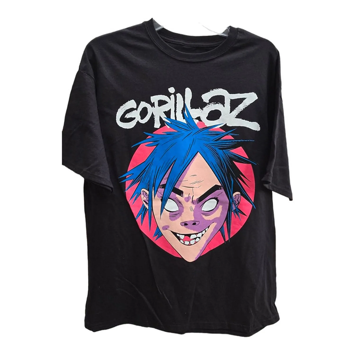 Toxic Playera Negra Cara Cabello Azul Gorillaz Talla Eg