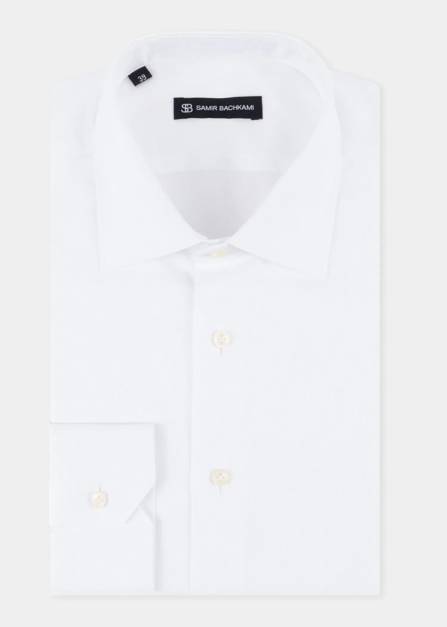 White Textured Slim Fit Shirt